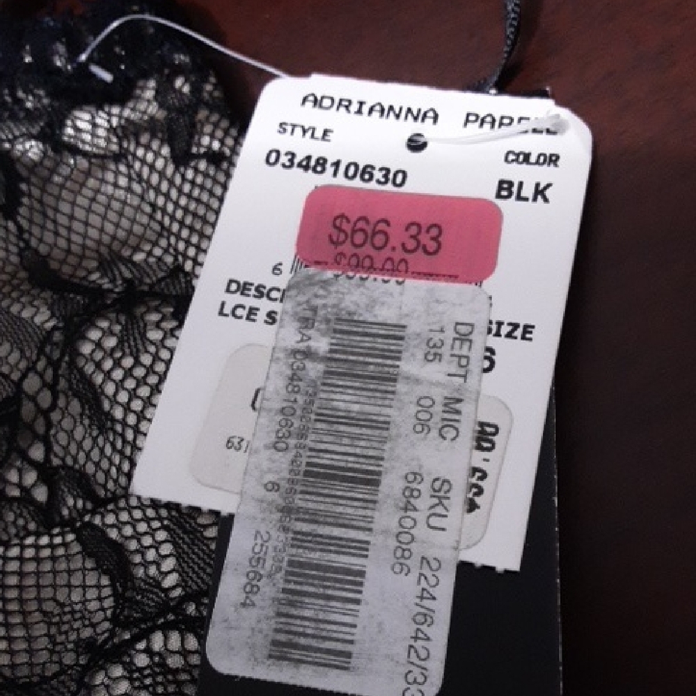 Adrianna Papell Black Goth Lace Evening Top - Picture 3 of 7